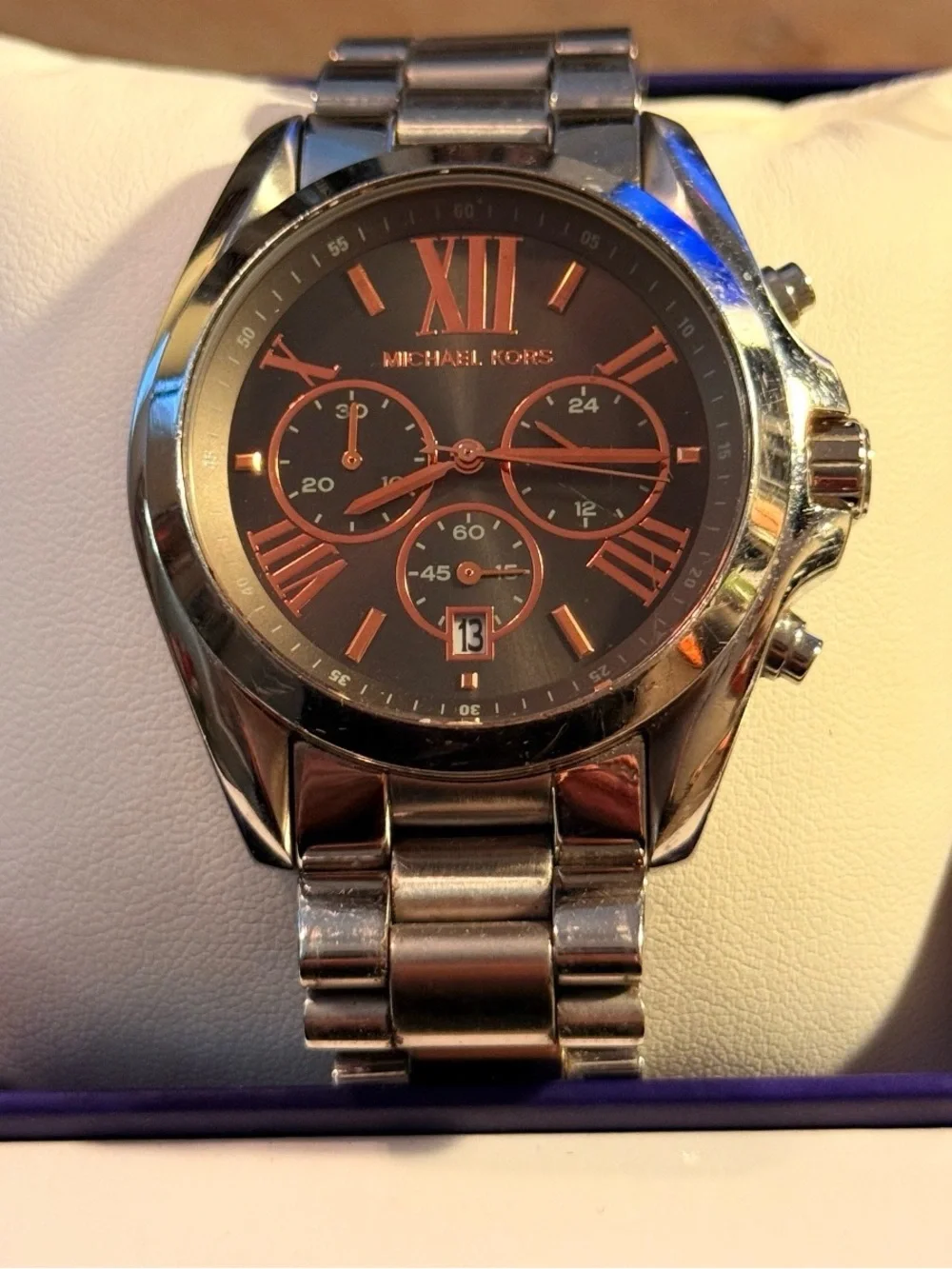 Michael Kors Bradshaw Chronograph Stainless Steel Gunmetal Sunray Dial Watch
